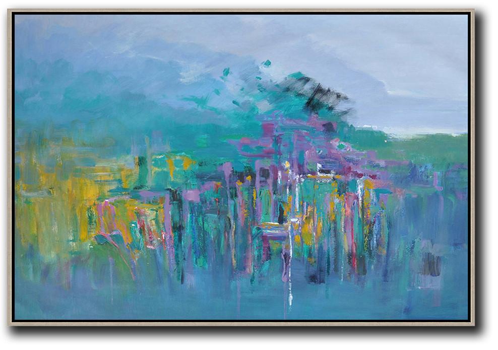 Hand-painted Horizontal Abstract landscape Oil Painting on canvas get your photos printed on canvas